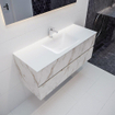 MONDIAZ VICA Ensemble meuble de salle de bains - 120cm - sous-meuble carrara - 2 tiroirs - lavabo cloud central - 1 trou de robinet version XL 60cm de haut SW1095150
