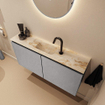 MONDIAZ TURE-DLUX Meuble toilette - 100cm - Plata - EDEN - vasque Frappe - position centrale - 1 trou de robinet SW1102954