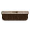 Mondiaz JOYA-DLUX 123.2cm toiletmeubel - ronding links en rechts kleur Walnut - Wastafel FAYE positie Midden Zonder kraangat kleur Arena. SW1424386