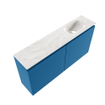 MONDIAZ TURE-DLUX Meuble toilette - 100cm - Jeans - EDEN - vasque Ostra - position droite - 1 trou de robinet SW1104875