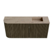 Mondiaz JOYA-DLUX 91.6cm toiletmeubel - ronding links kleur Shadow - Wastafel FAYE positie Rechts Zonder kraangat kleur Arena. SW1424851