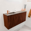 Mondiaz JOYA-DLUX 91.6cm meuble de toilette - arrondi droit couleur Ruby - Vasque FAYE position Gauche 1 trou de robinet couleur Oza SW1425542