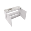 MONDIAZ TURE-DLUX Meuble de toilettes 80cm Cale. EDEN lavabo Glace position gauche. Sans trou de robinet. SW1103226