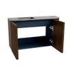 Mondiaz JOYA-DLUX 71.6cm meuble de salle de bains - arrondi droit couleur Noyer - Vasque FAYE position Gauche 1 trou de robinet couleur Sombra. SW1424743