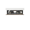 Saniclass Vita Meuble de salle de bains - 140x60x46cm - 4 tiroirs - sans poignée - 2 vasques - 2 trous de robinet - trop-plein - céramique - noyer SW1439492