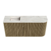 Mondiaz JOYA-DLUX 91.6cm meuble de salle de bains - arrondi droit couleur Dusk - Vasque FAYE position Gauche 1 trou de robinet couleur Ostra. SW1423429