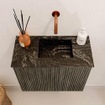 Mondiaz JOYA-DLUX 50cm toiletmeubel - kleur Shadow - Wastafel FAYE positie Rechts Zonder kraangat kleur Lava. SW1422838