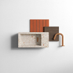Clou Flush 3 fontein - 36x18cm - rechts - gerecycled PE - licht terra SW848908