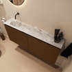 MONDIAZ TURE-DLUX Meuble toilette - 120cm - Rust - EDEN - vasque Glace - position gauche - sans trou de robinet SW1103521