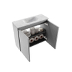 MONDIAZ TURE-DLUX Meuble de WC 60cm Plata. Lavabo EDEN Opalo position centrale. Avec 1 trou de robinet. SW1104468