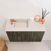 Mondiaz JOYA-DLUX Meuble de toilette 60cm - couleur Shadow - Lavabo FAYE position Gauche 1 trou de robinet couleur Meli. SW1424868