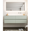 Mondiaz VICA ensemble de meuble de salle de bain - 150cm - meuble sous-vasque gris - 4 tiroirs - lavabo moon droite - sans trou de robinet version XL 60cm de haut SW1090908