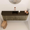 Mondiaz JOYA 113.2cm toiletmeubel - ronding links en rechts kleur Dusk - Wastafel FAYE positie Midden Zonder kraangat kleur Urban. SW1421727