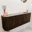 Mondiaz JOYA-DLUX 111.6cm toiletmeubel - ronding links kleur Walnut - Wastafel FAYE positie Rechts 1 kraangat kleur Saba. SW1424675