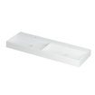 Ink united lavabo 140x11x45cm 2 trous pour robinetterie éviers porcelaine blanc mat SW207369
