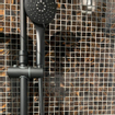 La Mosaic Factory Amsterdam carreau mosaïque - 32,2x32,2cm - carrelage mural et de sol - Carré - Verre Marron brillant SW62138