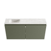 MONDIAZ TURE-DLUX Meuble toilette - 100cm - Army - EDEN - vasque Ostra - position gauche - 1 trou de robinet SW1104714