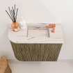 Mondiaz JOYA-DLUX 51.6cm toiletmeubel - ronding links kleur Dusk - Wastafel FAYE positie Rechts 1 kraangat kleur Nata. SW1425915