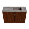 Mondiaz JOYA-DLUX 60cm toiletmeubel - kleur Ruby - Wastafel FAYE positie Rechts Zonder kraangat kleur Sombra. SW1425656