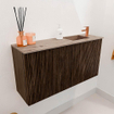 Mondiaz JOYA-DLUX 80cm meuble de salle de bains - couleur Walnut - Vasque FAYE position Droite 1 trou de robinet couleur Arena. SW1424334