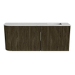 Mondiaz JOYA-DLUX Meuble de salle de bains 101,6cm - arrondi gauche couleur Shadow - Vasque FAYE position Droite 1 trou de robinet couleur Opalo. SW1422939