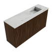 Mondiaz JOYA-DLUX 80cm meuble de salle de bains - couleur Walnut - Vasque FAYE position Droite Sans trou de robinet couleur Opalo. SW1422524