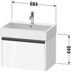 Duravit Ketho 2 wastafelonderbouwkast met 1 lade 68.4x46x44cm met greep antraciet wit supermat SW772279