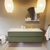 Mondiaz VICA-DLUX ensemble de meuble de salle de bain - 150cm - meuble sous-vasque armée - 2 tiroirs - lavabo encastré cloud droite - 1 trou de robinet - version haute de 60cm - opalo SW1086485