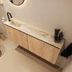 MONDIAZ TURE-DLUX 120cm toiletmeubel Washed Oak. EDEN wastafel Frappe positie links. Met 1 kraangat. SW1103112