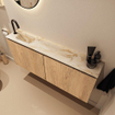 MONDIAZ TURE-DLUX Meuble toilette - 120cm - Washed Oak - EDEN - vasque Frappe - position gauche - 1 trou de robinet SW1103112