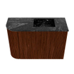 Mondiaz JOYA-DLUX 61.6cm toiletmeubel - ronding links kleur Ruby - Wastafel FAYE positie Rechts Zonder kraangat kleur Lava. SW1423656
