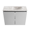 MONDIAZ TURE-DLUX Meuble toilette - 60cm - Plata - EDEN - vasque Glace - position droite - sans trou de robinet SW1103442