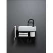 Clou Flush open kast 44x18x20.5cm met handdoekhouder links gepoedercoat rvs zwart SW358027