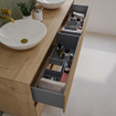 Saniclass Holz Atelier Meuble de salle de bains - 160x45x60cm - 4 tiroirs - plan de toilette - Chêne naturel SW1436747
