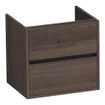 BRAUER Adore meuble sous-lavabo - 60x46x55cm - 2 tiroirs softclose - sans poignées - 1 découpe pour siphon - chêne massif - chêne à lamelles noir SW223348