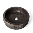 Wiesbaden Raw vasque à poser ronde martelée 40x12 cm pierre dure adoucie SW110884