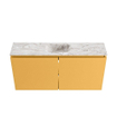 MONDIAZ TURE-DLUX Meuble toilette - 100cm - Ocher - EDEN - vasque Glace - position centrale - 1 trou de robinet SW1103432