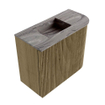 Mondiaz JOYA-DLUX Meuble de salle de bains - 51,6cm - arrondi droit couleur Dusk - Vasque FAYE position Gauche 1 trou de robinet couleur Sombra. SW1426152