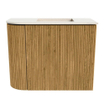 Mondiaz JOYA-DLUX 51.6cm meuble de toilette - arrondi gauche couleur Chêne - Vasque FAYE position Droite 1 trou de robinet couleur Meli. SW1423946