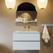 MONDIAZ VICA-DLUX Ensemble meuble de salle de bains - 80cm - meuble bas clay - 2 tiroirs - lavabo encastré cloud central - sans trous de robinet - version haute 60cm - glace SW1088164