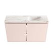 MONDIAZ TURE-DLUX Meuble de toilettes 80cm Rosee. Lavabo EDEN Frappe position droite. Sans trou de robinet. SW1102966