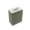 MONDIAZ TURE-DLUX Meuble toilette - 40cm - Army - EDEN - vasque Frappe - position centrale - sans trou de robinet SW1102667