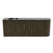 Mondiaz JOYA-DLUX 111.6cm meuble de salle de bains - arrondi droit couleur Shadow - Vasque FAYE position Gauche Sans trou de robinet couleur Lava. SW1422879