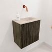 Mondiaz JOYA-DLUX 40cm toiletmeubel - kleur Shadow - Wastafel FAYE positie Rechts Zonder kraangat kleur Frappe. SW1422684