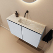MONDIAZ TURE-DLUX Meuble toilette - 80cm - Clay - EDEN - vasque Ostra - position centrale - sans trou de robinet SW1104770