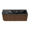 MONDIAZ KURVE-DLUX 125cm Meuble salle de bain avec module 25 G - couleur Walnut - 1 tiroir - 1 porte - vasque BIG MEDIUM droite - 1 trou de robinet - couleur Lava SW1137238