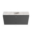 MONDIAZ TURE-DLUX meuble WC 100 cm Dark Grey. EDEN lavabo Glace position milieu. Sans trou de robinet. SW1103236