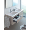 Duravit Me by starck double vasque 130x49cm 2 trous de robinet avec trop-plein blanc SW88244