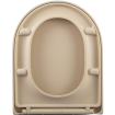 QeramiQ Dely Swirl Ensemble WC- 36,3x51,7cm - Réservoir encastré Geberit UP320 - Abattant de 35mm d'épaisseur - Plaque de commande blanche brillante - Boutons ronds - Beige SW1138600