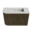 Mondiaz JOYA-DLUX 61.6cm toiletmeubel - ronding links kleur Shadow - Wastafel FAYE positie Rechts 1 kraangat kleur Opalo. SW1422950